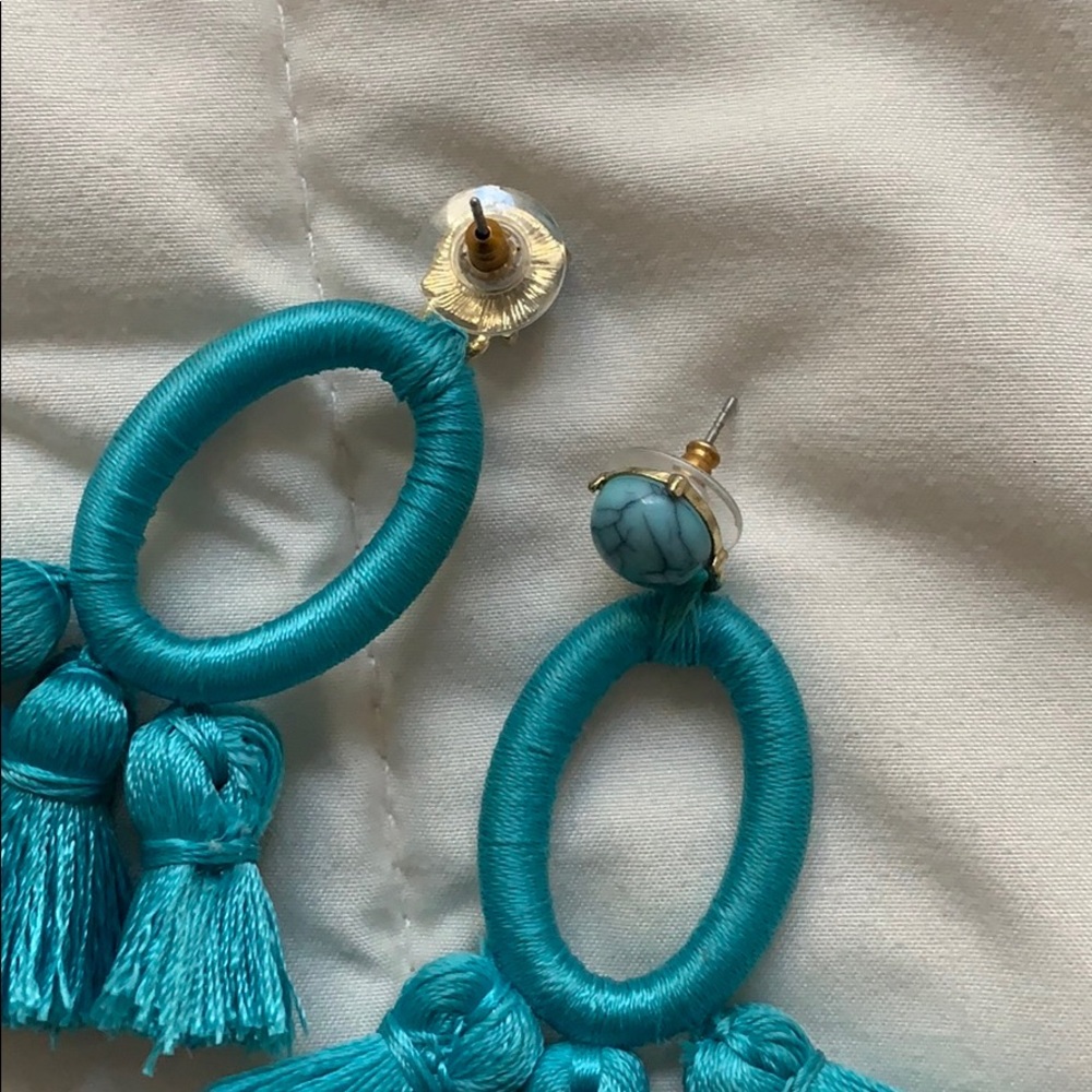 Blue Thread Earrings - Picture 3 of 3